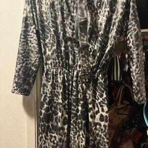 Bettie Page Tatyana Leopard Pantsuit M